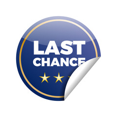 Blue sticker for Last Chance.