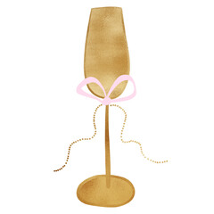 Golden Champagne Glass