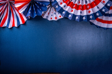 Fototapeta na wymiar Dark blue background with USA flag