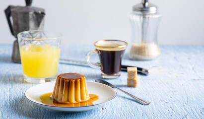 Homemade caramel flan.