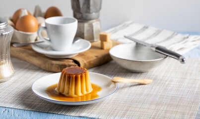Homemade caramel flan.