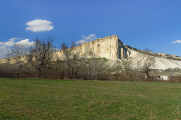 Fototapeta na wymiar Aq Qaya white rock in Crimea