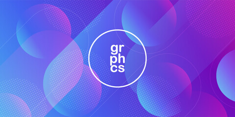 Dynamic abstract purple and blue bubble gradient illustration geometric background with simple circle pattern. cool and bright design.Eps10 vector