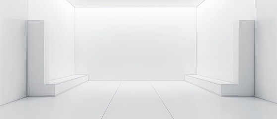 white background abstract with Gradient in empty room studio, digital ai art