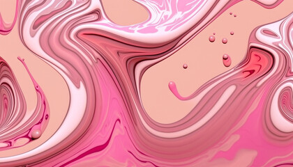 Pink Abstract liquid background, flowing paint effect, marble, liquid paints
