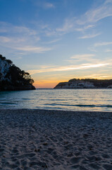 Playa al atardecer  Cala Galdana Menorca 