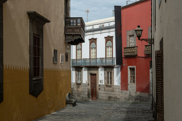 Calle Vegueta, en el centro histórico de Las Palmas de Gran Canaria. Islas Canarias.