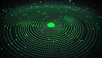 A digital disk of dots futuristic green circular wave the concept of big data the wave effect of the web