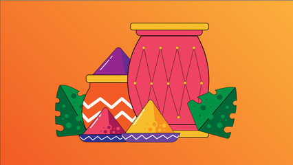 Happy holi vector and illustration design