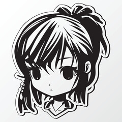 A sketch of a cute girl character 