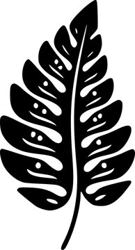 recommend clip art: Leaf - Black and White Isolated Icon - Vector illustration