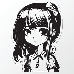 A sketch of a student girl character 