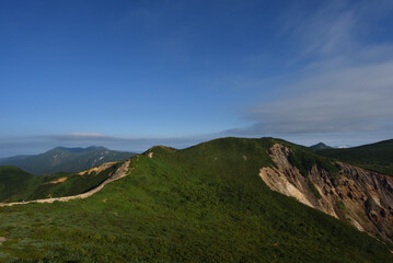 Climbing mountain ridge, Nasu, Tochigi, Japan