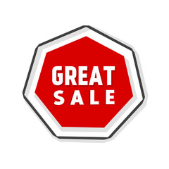Great sale - badge, icon, sign vector illustration. Modern design template.