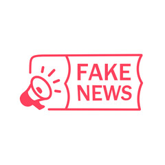 Fake news banner design template, megaphone label. Flat style vector illustration isolated white background.