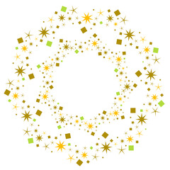 キラキラと輝く星の二重フレーム　イエロー系