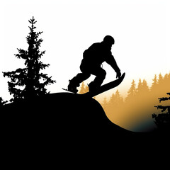 ski, winter, sport, snow, jump, snowboard, mountain, skier, extreme, silhouette, sky, snowboarder, action, cold, jumping, snowboarding, active, vector, fun, skiing, speed, ice, illustration, people, a