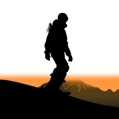 ski, winter, sport, snow, jump, snowboard, mountain, skier, extreme, silhouette, sky, snowboarder, action, cold, jumping, snowboarding, active, vector, fun, skiing, speed, ice, illustration, people, a