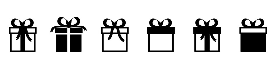Gift Box icon set. Surprising gift box symbol collection. Vector illustration