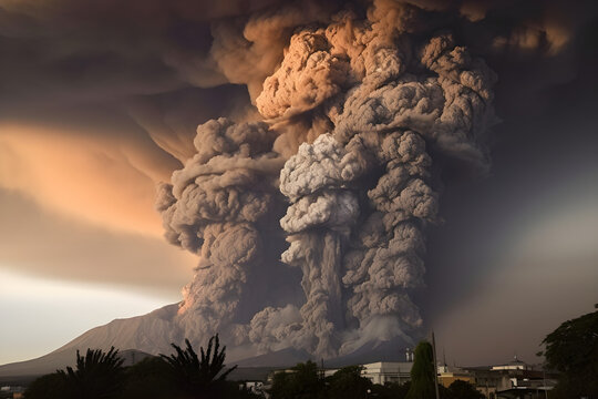 Eruptions Unleashed: A Study of the Raw Power and Destructive Force of Volcanic Eruptions and Their Impact on the World - AI Generative