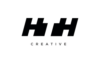HTH letters negative space logo design. creative typography monogram vector	