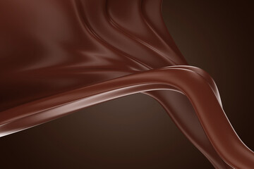 Splash of dark chocolate wave flow