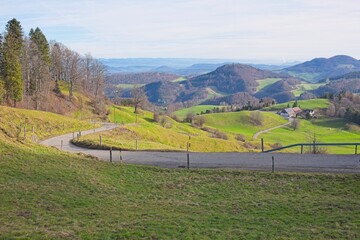 Landscapes at the "Chilchzimmersattel" in the canton of Basel Land in Switzerland.