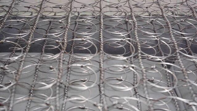 The frame of the spring mattress. The internal structure of the spring mattress. Spring block . Sofa and bed