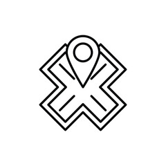 crossroad icon. outline icon