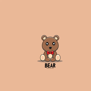 Bear mascot logo design illustration cartoon icon