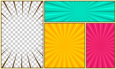 Blank colorful comic page template background