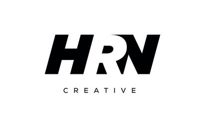HRN letters negative space logo design. creative typography monogram vector	