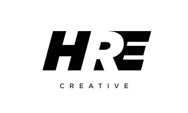 HRE letters negative space logo design. creative typography monogram vector	