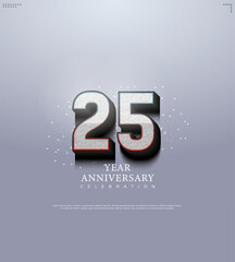 25th anniversary celebration with big numbers and 2d.