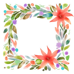 wreath of flowers and leaves