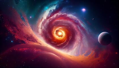 Obraz premium Galaxy Ambient Outer Space Cosmic Amazing AI Generated Colorful Mesmerizing Artwork Pattern Background