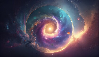 Galaxy Ambient Outer Space Cosmic Amazing AI Generated Colorful Mesmerizing Artwork Pattern Background