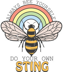 Bee Quote Sublimation Design