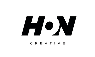 HON letters negative space logo design. creative typography monogram vector	