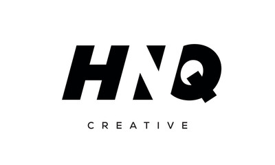 HNQ letters negative space logo design. creative typography monogram vector	
