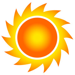 シンプルな太陽のイラスト　オレンジグラデーション