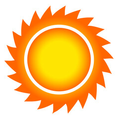 シンプルな太陽のイラスト　オレンジグラデーション