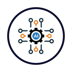 AI, artificial intelligent, circuit, artificial intelligent technology icon