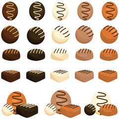 Set of Chocolate candy clipart