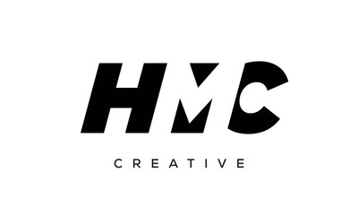 HMC letters negative space logo design. creative typography monogram vector	