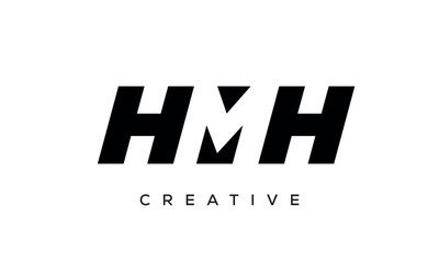 HMH letters negative space logo design. creative typography monogram vector	