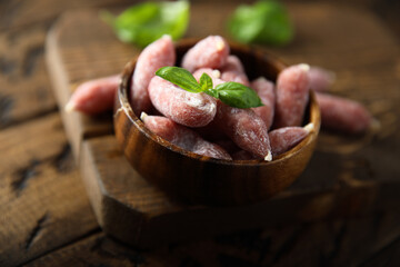 Traditional Italian mini salami