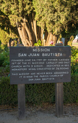 Welcome Sign to San Juan Bautista State Historic Park