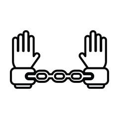 handcuffs icon, hands vector, cuffs illustration