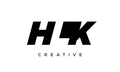 HLK  letters negative space logo design. creative typography monogram vector	